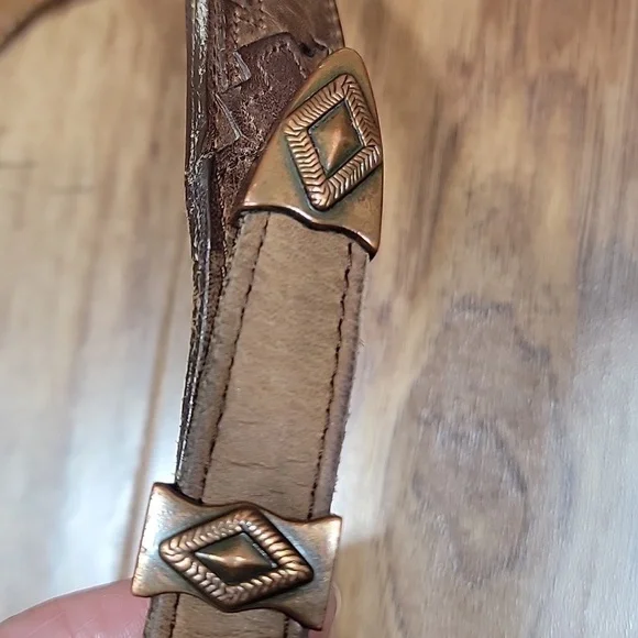 Nocona Copper & Leather Belt 28 - Picture 9 of 12